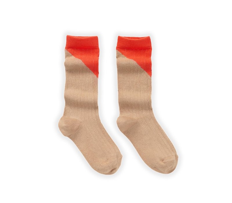 Sproet & Sprout High socks colourblock red Poppy red