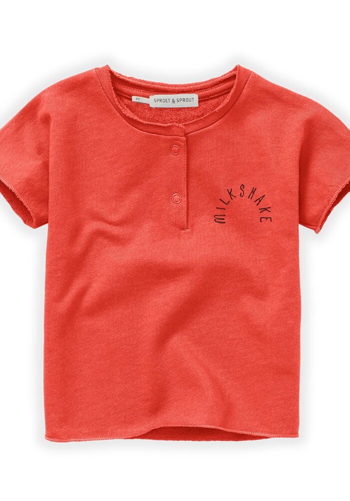 Sproet & Sprout Grandad T-shirt milkshake Poppy red