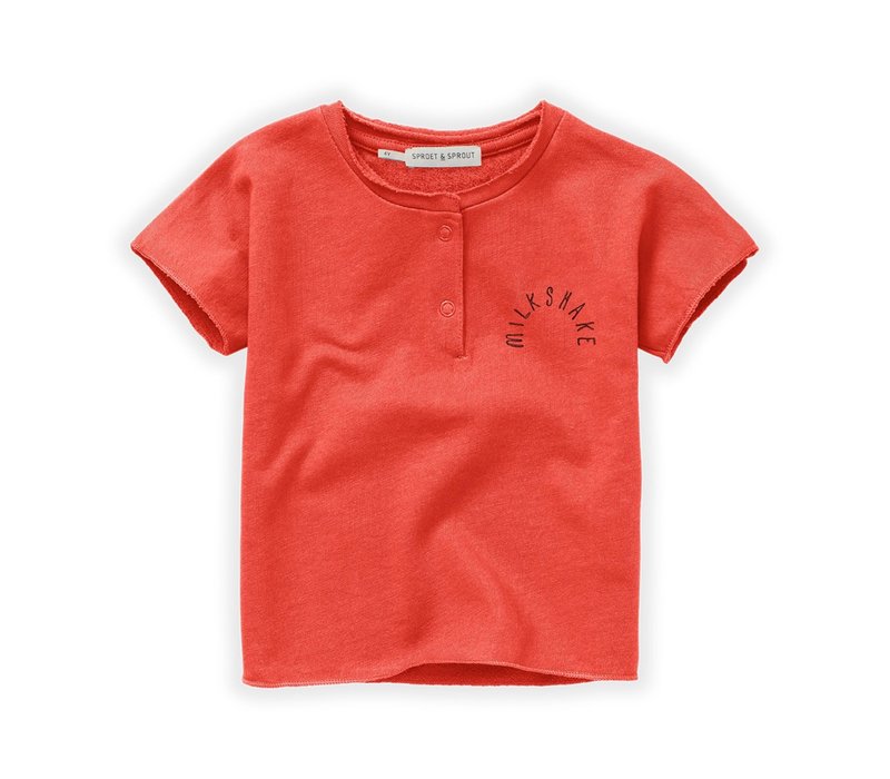 Sproet & Sprout Grandad T-shirt milkshake Poppy red