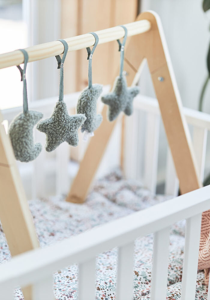 Babygym Speeltjes - Moon - Ash green- 4 Stuks