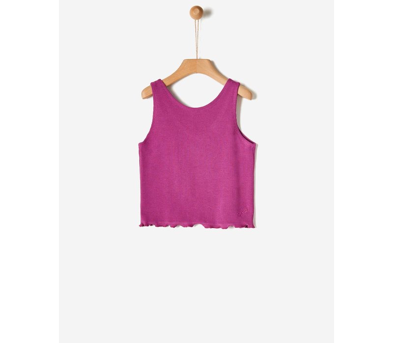 Yell-Oh RIBBED TOP WITH LOWER BACK ORCHID