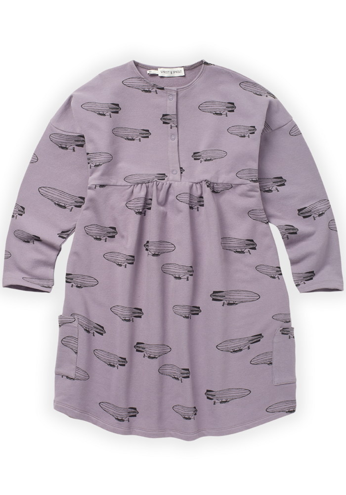 Sproet & Sprout Dress zeppelin print Ice purple