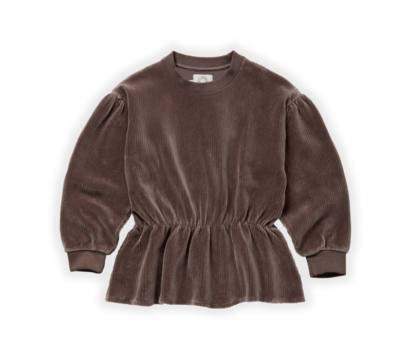 Sproet & Sprout Sweatshirt peplum velvet rib Wood