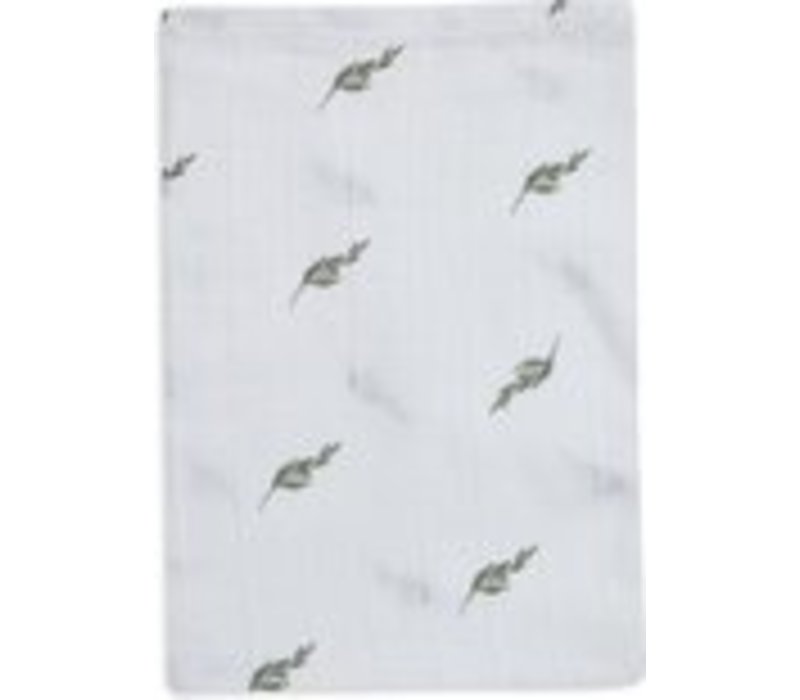 Jollein Washandje Hydrofiel (2 pack) Stripe & Olive Leaf Green GOTS