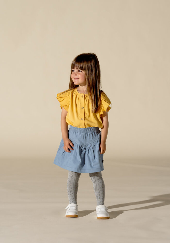 House of Jamie Twill V Shape Skirt Mid Blue