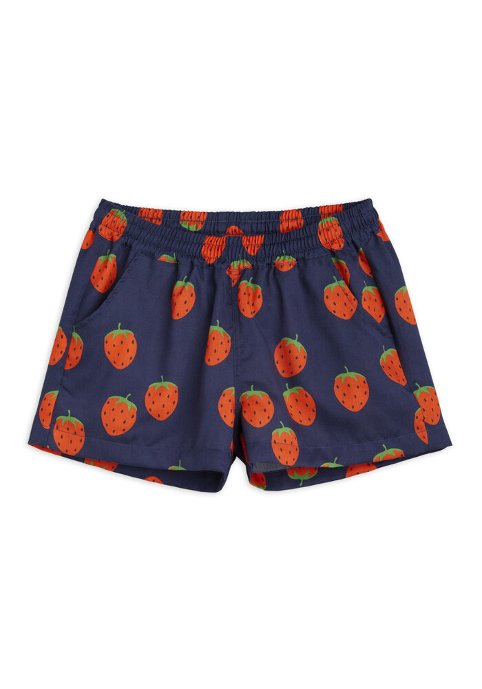 Mini Rodini Strawberries aop woven shorts Blue