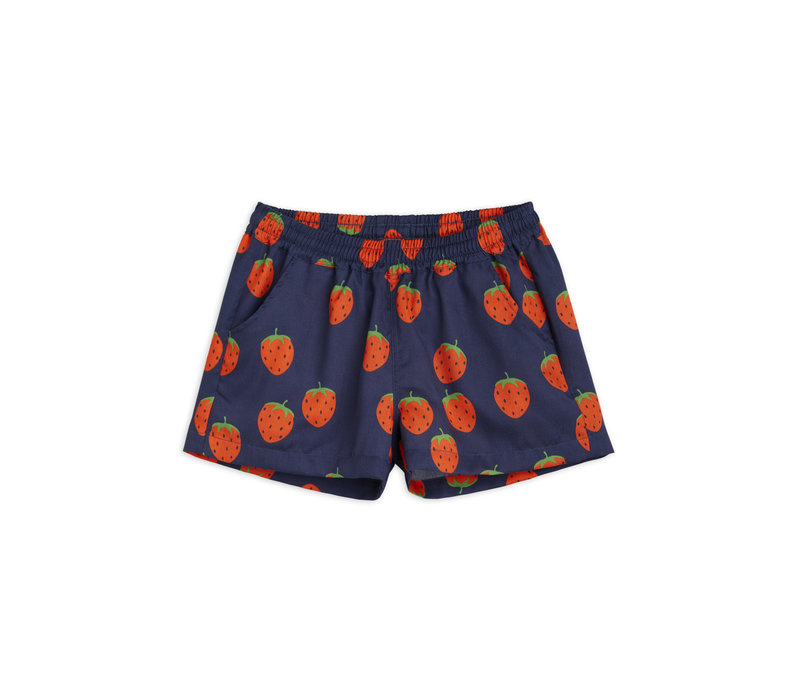 Mini Rodini Strawberries aop woven shorts Blue