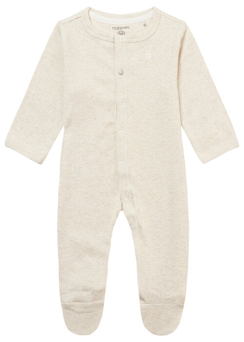 Noppies Noppies Unisex Playsuit Memphis long sleeve RAS1202 Oatmeal