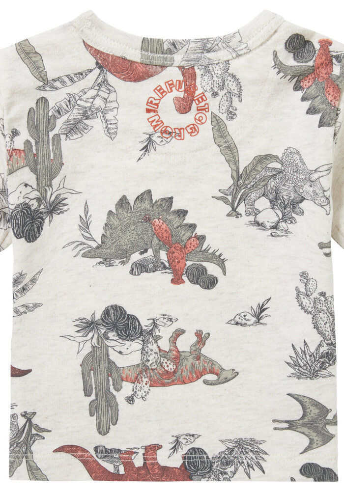 Noppies Boys Tee Mendota short sleeve all over print RAS1202 Oatmeal