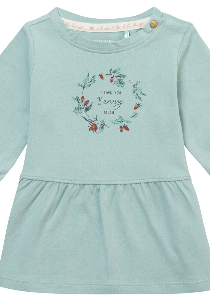 Noppies Girls Dress Normandy long sleeve Chest print Blue Surf