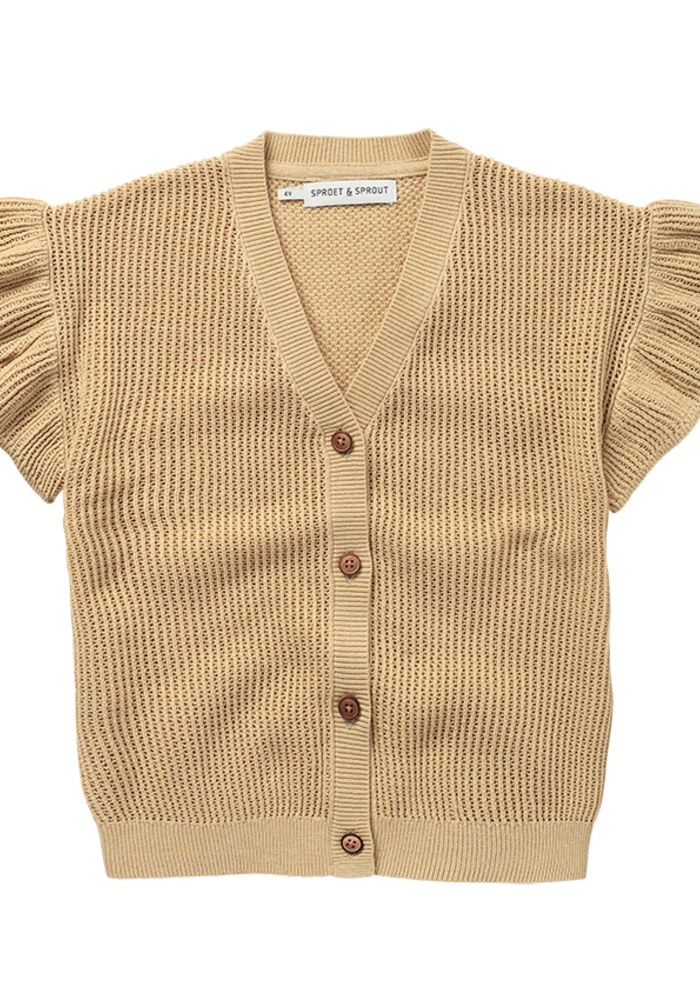 Sproet & Sprout Girls knitted cardigan almond Almond