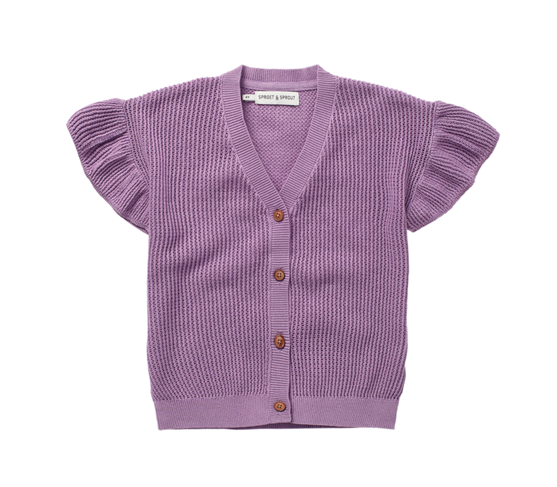 Sproet & Sprout Girls knitted cardigan lilac breeze Lilac breeze