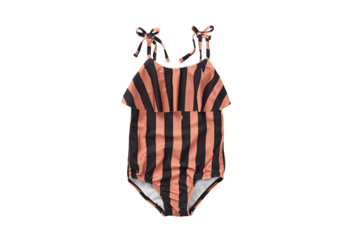 Sproet & Sprout Sproet & Sprout Swimsuit straps painted stripe print Café