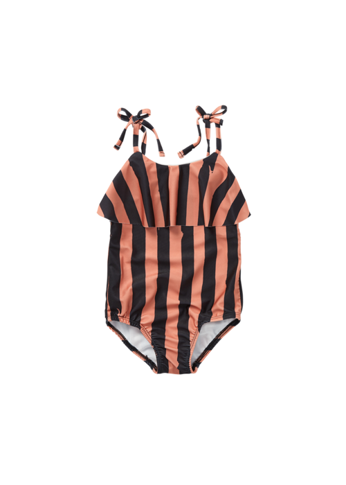 Sproet & Sprout Sproet & Sprout Swimsuit straps painted stripe print Café