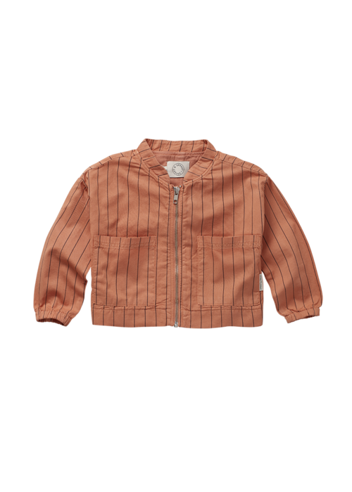 Sproet & Sprout Sproet & Sprout Woven loose crop jacket stripe Café