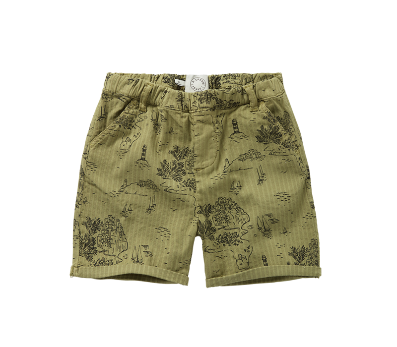 Sproet & Sprout Woven short cinque terre print Olive green