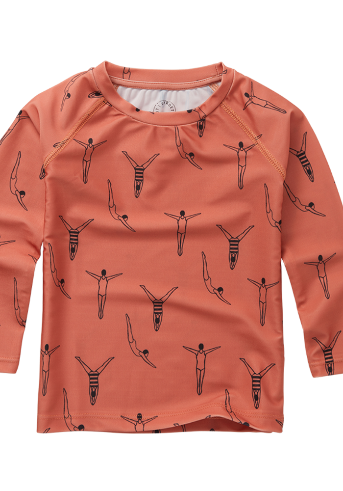 Sproet & Sprout Swim T-shirt swimmers print  Langoustino
