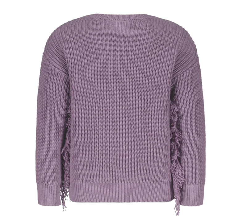 The New Chapter Oversized knitted sweater with fringes Purple lilac