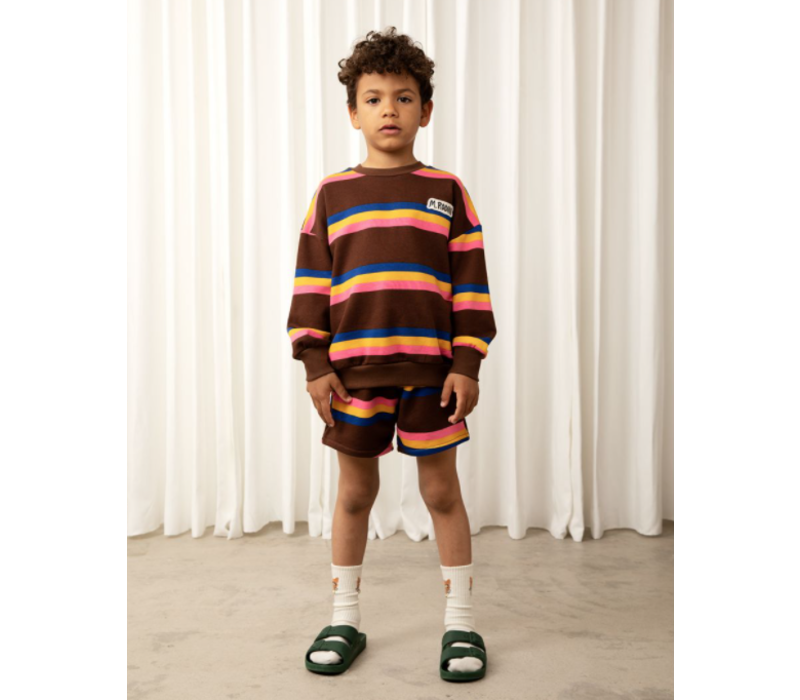 Mini Rodini Stripe sweatshorts Brown