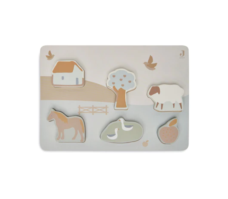 Jollein Houten Puzzel 28x20x2cm Farm