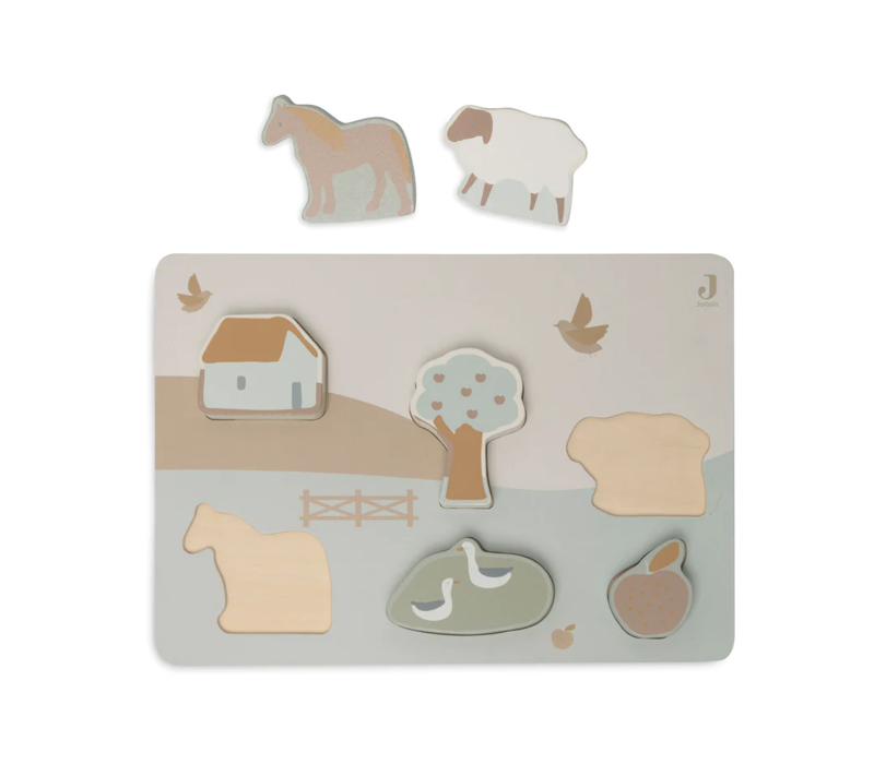 Jollein Houten Puzzel 28x20x2cm Farm