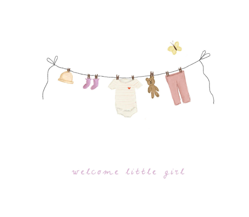 Kaart Welcome little girl wasgoed