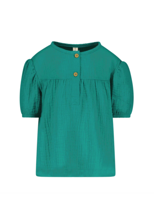 The New Chapter The New Chapter Mousseline blouse with puffed sleeve Leaf green