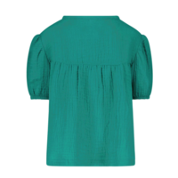 The New Chapter Mousseline blouse with puffed sleeve Leaf green