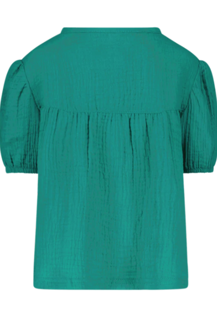 The New Chapter Mousseline blouse with puffed sleeve Leaf green