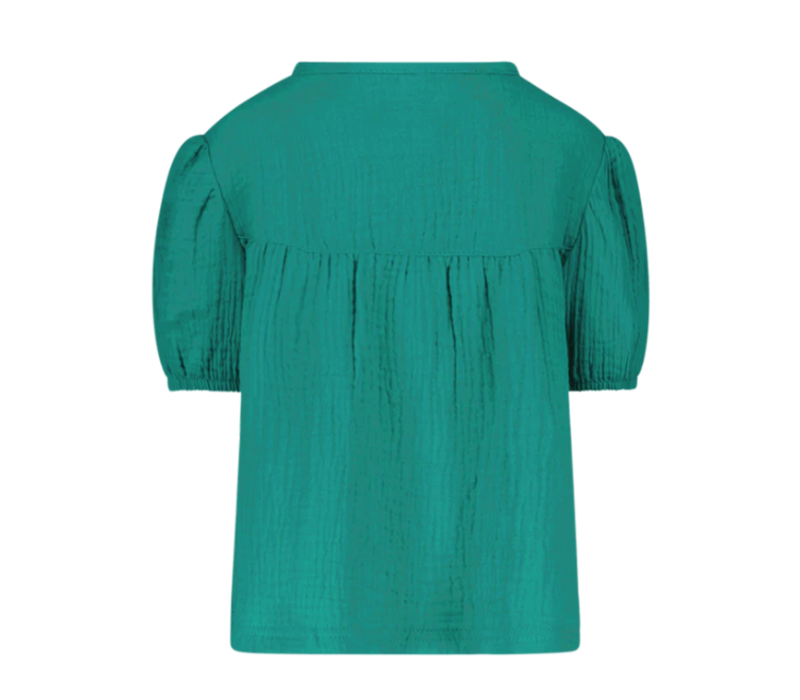 The New Chapter Mousseline blouse with puffed sleeve Leaf green