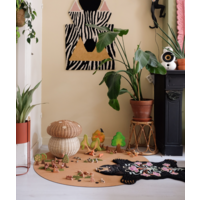 Doing Goods vloerkleed Blooming Zwarte Beer Klein
