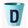Rice Rice beker melcu-alpde Letter D Zacht Blauw
