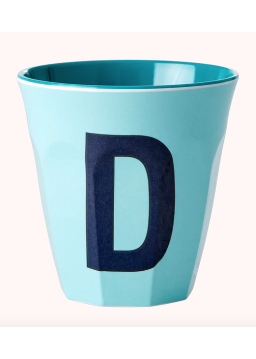 Rice Rice beker melcu-alpde Letter D Zacht Blauw