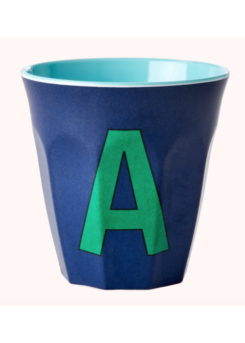 Rice Rice beker melcu-alpab Letter A Donkerblauw