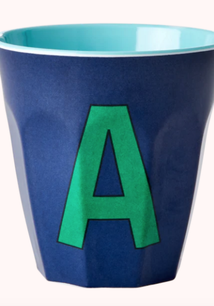 Rice beker melcu-alpab Letter A Donkerblauw