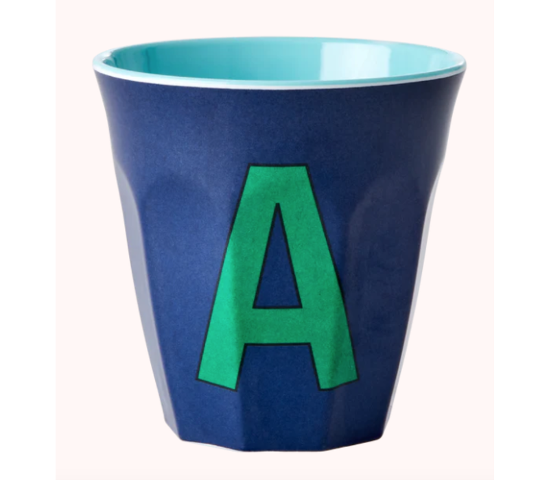 Rice beker melcu-alpab Letter A Donkerblauw