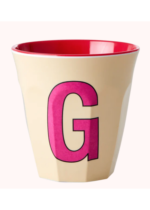 Rice Rice beker melcu-alpgi Letter G Creme
