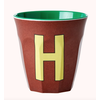 Rice beker melcu-alphb Letter H Bruin