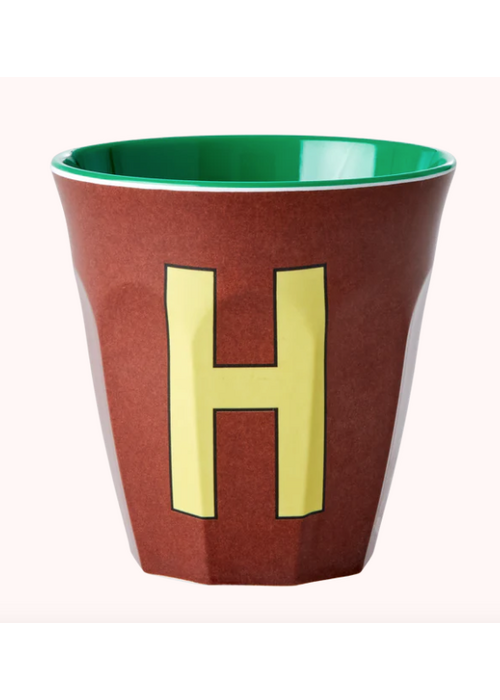 Rice Rice beker melcu-alphb Letter H Bruin