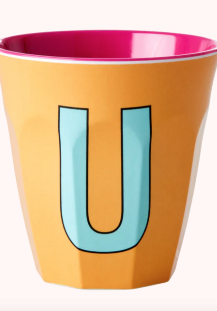 Rice beker melcu-alpui Letter U Abrikoos