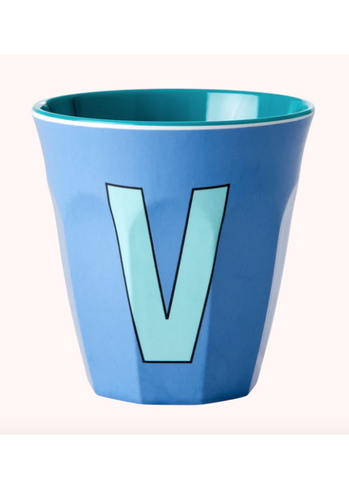 Rice Rice beker melcu-alpvb Letter V Stoffig  blauw