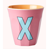 Rice beker melcu-alpxi Letter X Zacht Roze