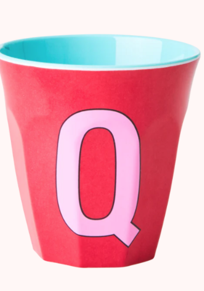 Rice beker melcu-alpi Letter Q Roze
