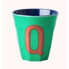 Rice beker melcu-alpqb Letter Q Groen
