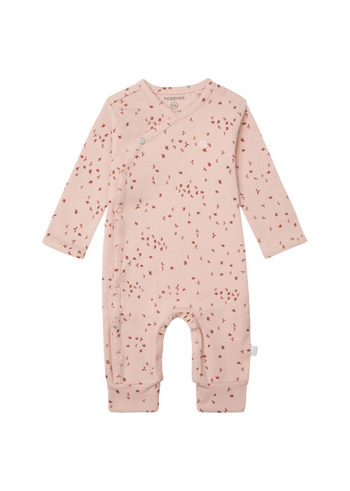 Noppies Noppies Unisex Playsuit Nuuk long sleeve allover print Rose Smoke