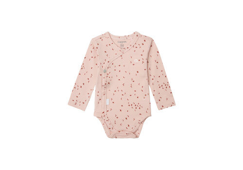 Noppies Noppies Unisex Romper Norsik long sleeves allover print Rose Smoke