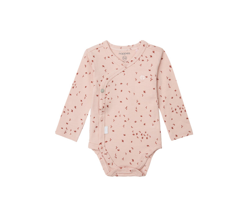 Noppies Unisex Romper Norsik long sleeves allover print Rose Smoke