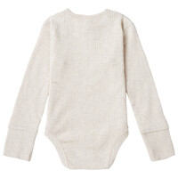 Noppies Unisex romper Torrington long sleeve Oatmeal