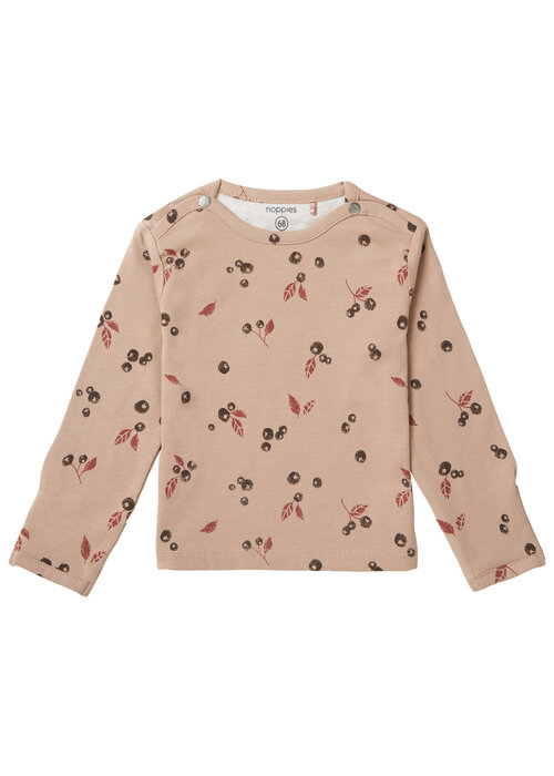 Noppies Noppies Unisex tee Thorsby long sleeve allover print Light Taupe