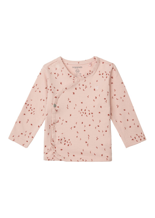 Noppies Noppies Unisex Tee wrap Nantes long sleeve all over print Rose Smoke